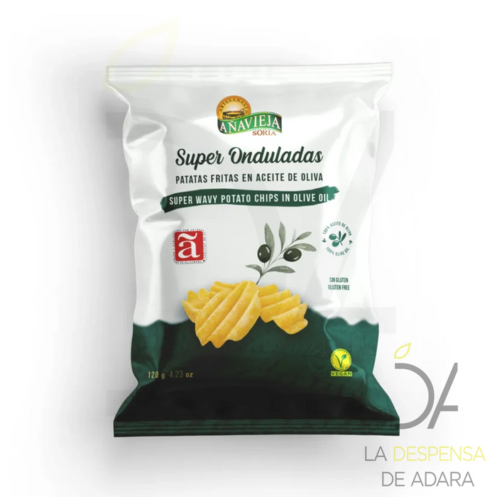Chips de pommes de terre ondulées à l'huile d'olive 120grs -Añavieja- 